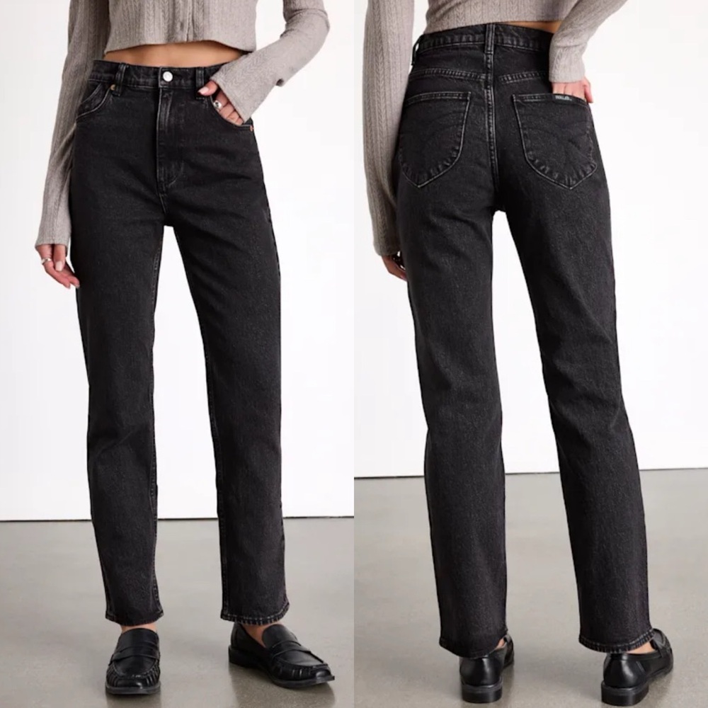Rolla's High-Rise Straight Leg Washed Black Jeans size‎ 25